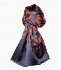 Silk & wool Quarter marker scarf, indigo