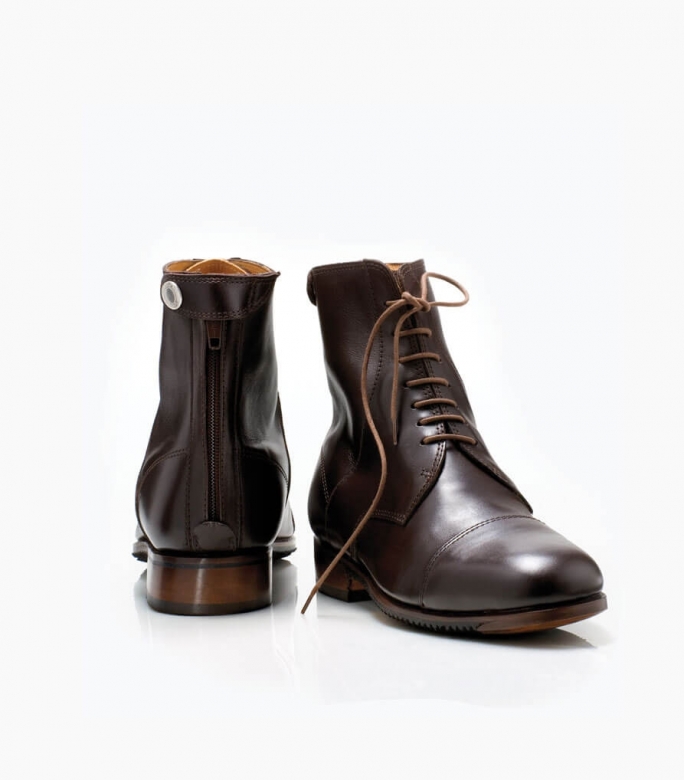 Guibert Paris - Boots derby en cuir box-calf avec zip