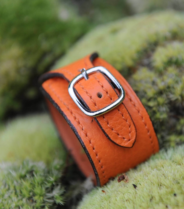 Taurillon Leather Bracelet, orange