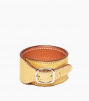 Cuff bracelet taurillon leather, straw