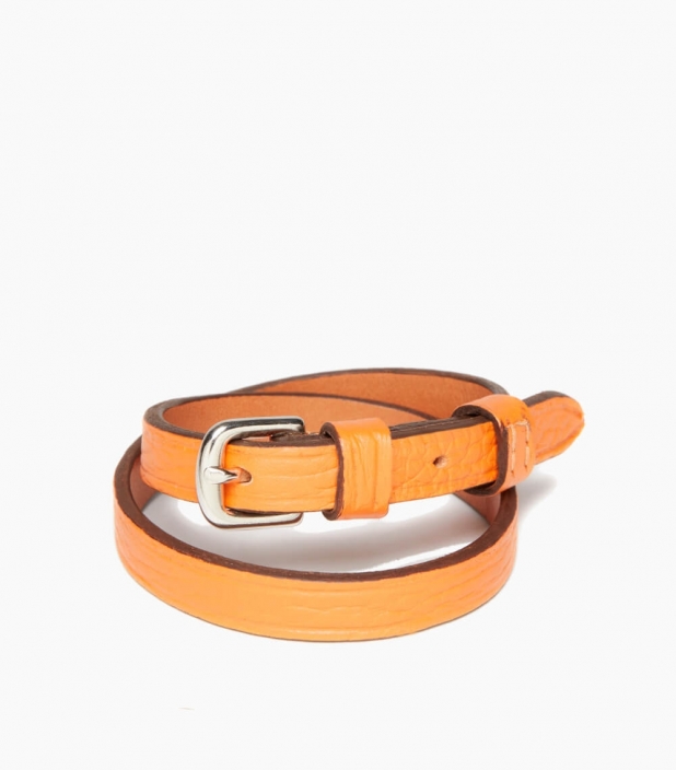 Throatlash bracelet taurillon, orange