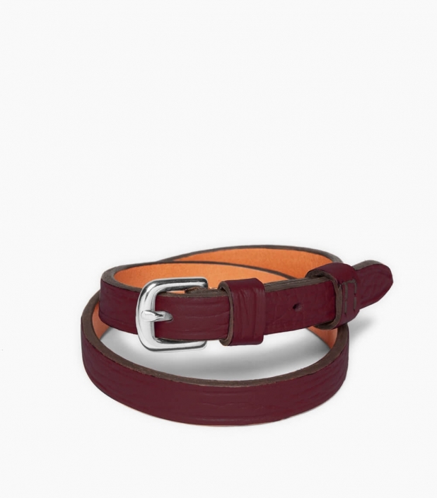 Throatlash bracelet Taurillon leather, pauillac