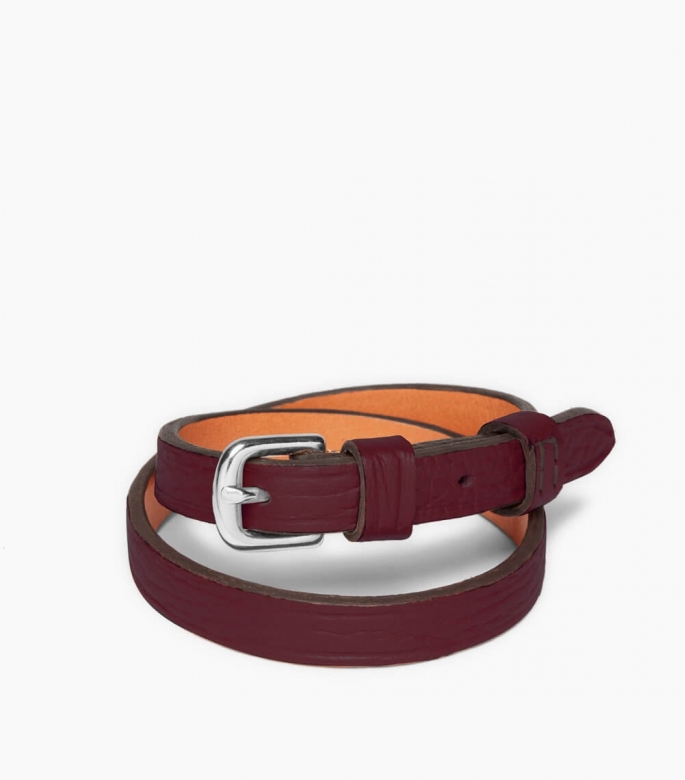 Throatlash bracelet Taurillon leather, pauillac
