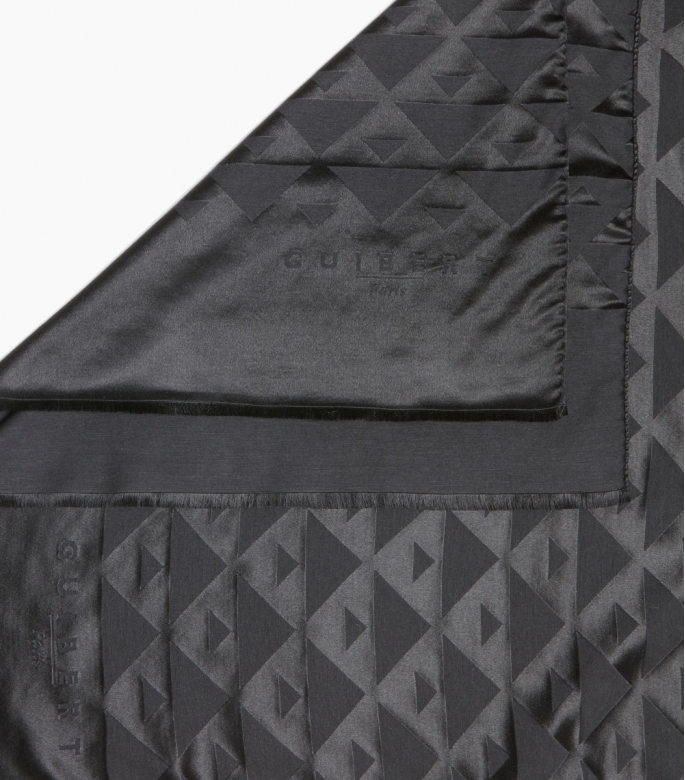 Echarpe Quarter Marker laine & soie, noir