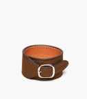 Cuff bracelet taurillon leather, new camel
