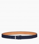 Stirrup buckle belt 30 mm taurillon, sapphire